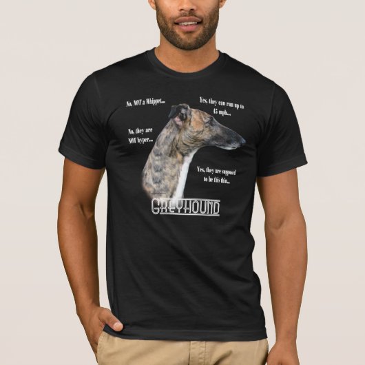 Greyhound FAQ Dunkler T - Shirt (Vorderseite)