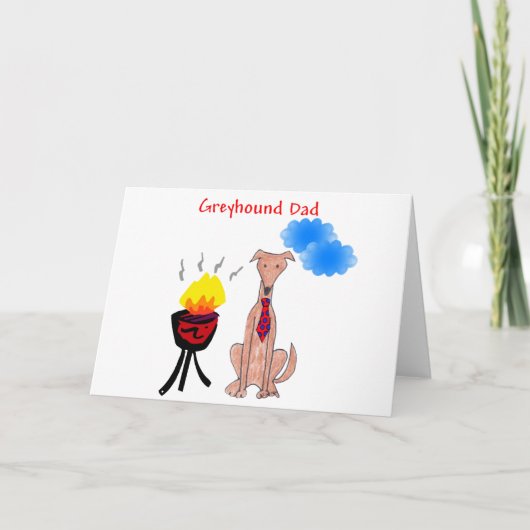 Greyhound Fawn Vater Card Karte (Vorderseite)