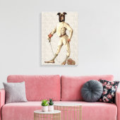 Greyhound Fencer bei Cream Full Leinwanddruck (Insitu (Wohnzimmer))