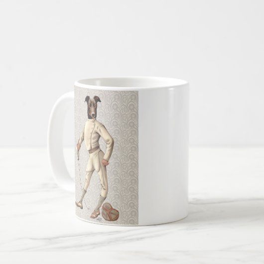 Greyhound Fencer bei Creme Vollversion 2 Kaffeetasse (Vorderseite Links)