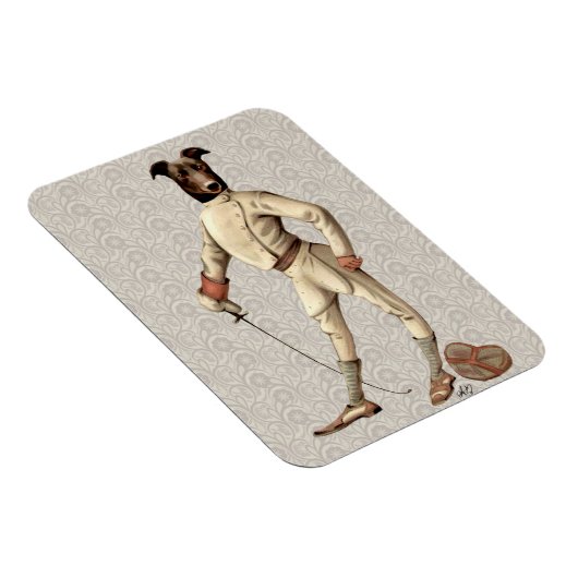 Greyhound Fencer bei Creme Vollversion 2 Magnet (Rechte Seite)