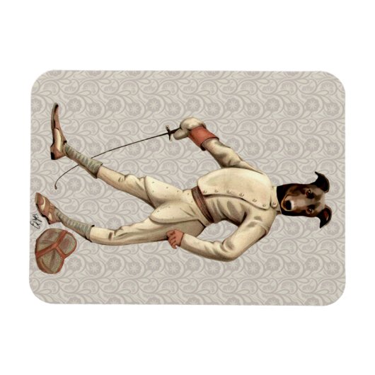 Greyhound Fencer bei Creme Vollversion 2 Magnet (Horizontal)