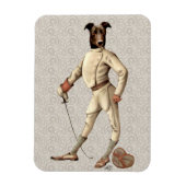 Greyhound Fencer bei Creme Vollversion 2 Magnet (Vertikal)