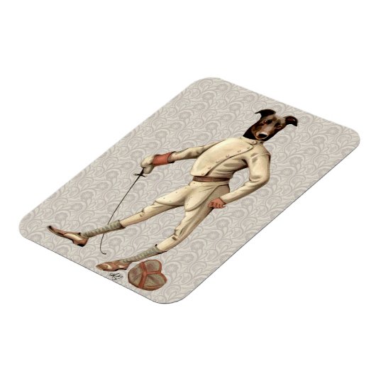 Greyhound Fencer bei Creme Vollversion 2 Magnet (Linke Seite)