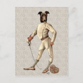 Greyhound Fencer bei Creme Vollversion 2 Postkarte (Vorderseite)