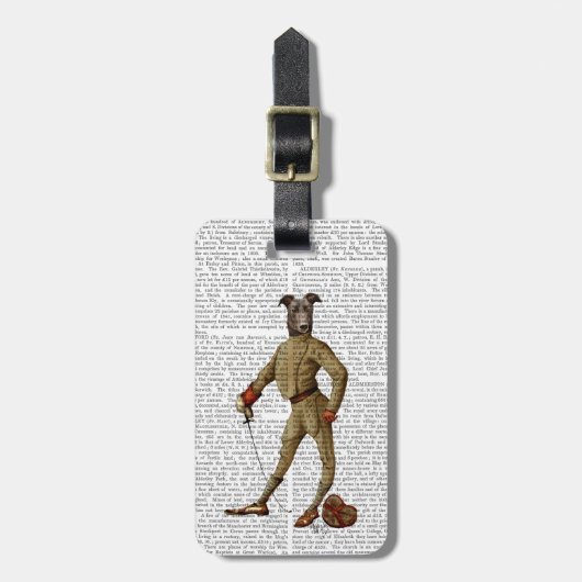 Greyhound Fencer Dark Full 2 Gepäckanhänger (Vorderseite vertikal)