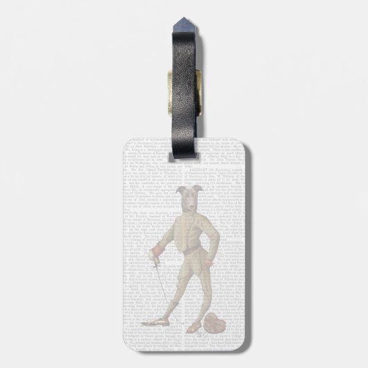 Greyhound Fencer Dark Full 2 Gepäckanhänger (Rückseite vertikal)