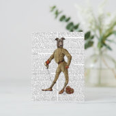Greyhound Fencer Dark Full 2 Postkarte (Stehend Vorderseite)