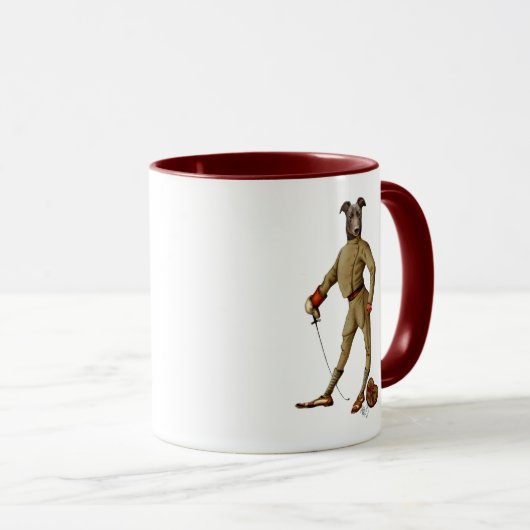 Greyhound Fencer Dark Full 2 Tasse (VorderseiteRechts)