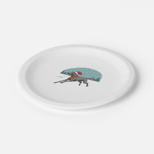 Greyhound Festive Sprint Pappteller (Schrägansicht)