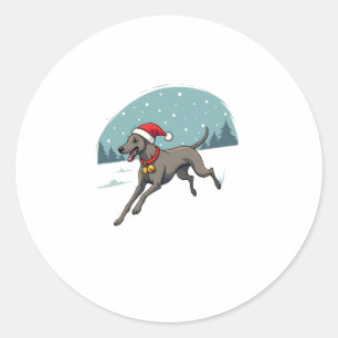 Greyhound Festive Sprint Runder Aufkleber