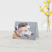 Greyhound Friends Dog Art Note Card Karte (Gelbe Blume)