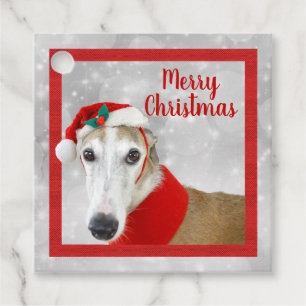 Greyhound Frohe Weihnachten Geschenkanhänger