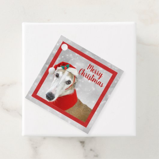 Greyhound Frohe Weihnachten Geschenkanhänger (Beispiel)