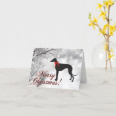 Greyhound Frohe Weihnachtskarte Karte (Gelbe Blume)