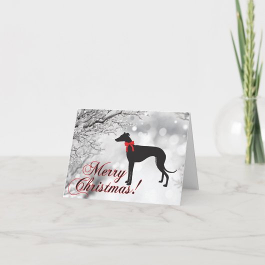 Greyhound Frohe Weihnachtskarte Karte (Vorderseite)