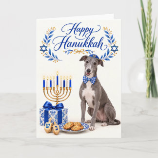 Greyhound Frohes Chanukka Karte