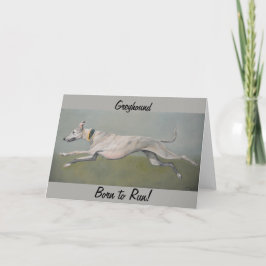 Greyhound Geboren, Dog Art Grußkarte auszuführen Karte