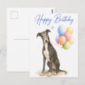 Greyhound Geburtstag Postkarte (Vorne/Hinten)