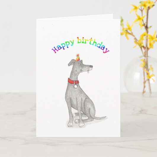 Greyhound-Geburtstagskarte Karte (Gelbe Blume)