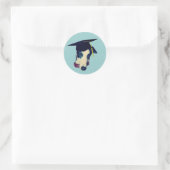 Greyhound Graduation Cap Funny Runder Aufkleber (Tasche)