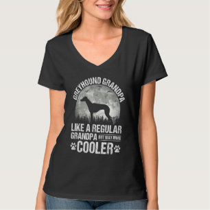 Greyhound Grandpa Moon Vintager Hundevatertag T-Shirt