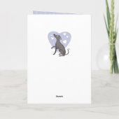 Greyhound Gray Cartoon Dog Valentinstag Karte (Rückseite)