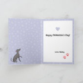 Greyhound Gray Cartoon Dog Valentinstag Karte (Innenseite)