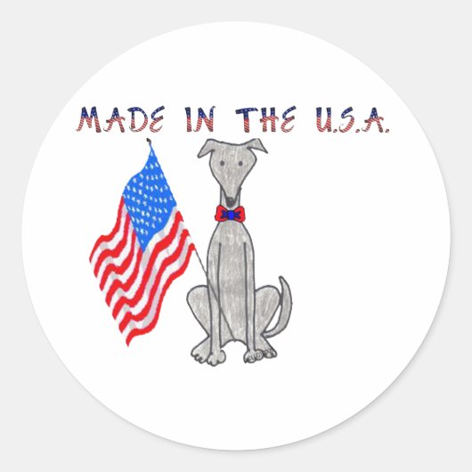 Greyhound Gray made in USA Aufkleber (Vorderseite)