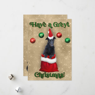 Greyhound Greyt Christmas Santa Sack Feiertagskarte