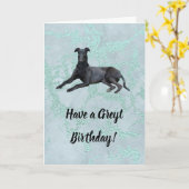 Greyhound haben eine Greyt Birthday Card Karte (Gelbe Blume)