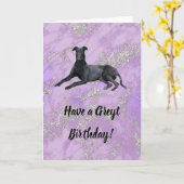 Greyhound haben eine Greyt Birthday Card Karte (Gelbe Blume)