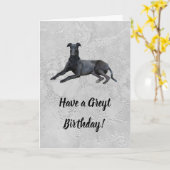 Greyhound haben eine Greyt Birthday Card Karte (Gelbe Blume)