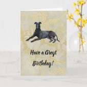Greyhound haben eine Greyt Birthday Card Karte (Gelbe Blume)