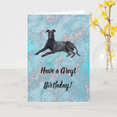 Greyhound haben einen Greyt Geburtstag Karte (Gelbe Blume)