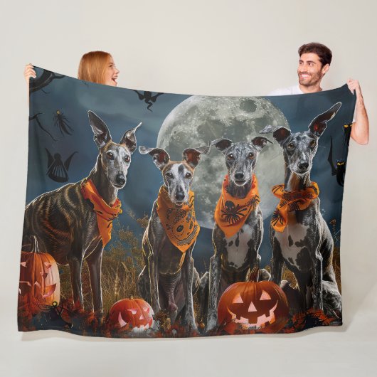 Greyhound Halloween Gruselig Fleecedecke (Beispiel)