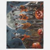 Greyhound Halloween Gruselig Fleecedecke (Vorderseite)