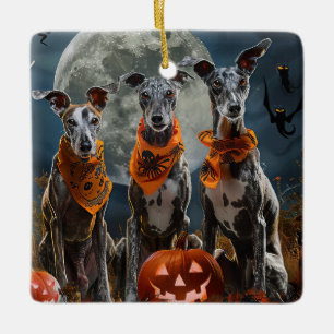 Greyhound Halloween Gruselig Keramikornament