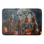 Greyhound Halloween Spooky Badematte (Vorderseite)