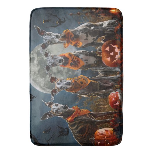 Greyhound Halloween Spooky Badematte (Vorderseite Vertikal)