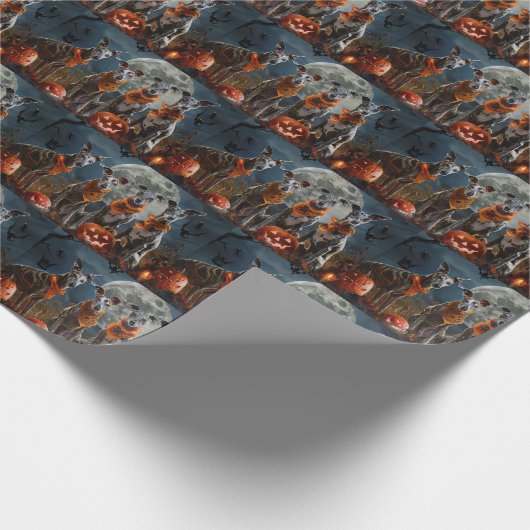 Greyhound Halloween Spooky Geschenkpapier (Ecke)