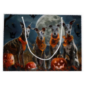 Greyhound Halloween Spooky Große Geschenktüte (Rückseite)