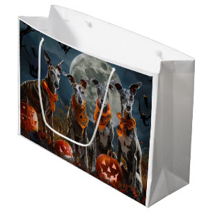 Greyhound Halloween Spooky Große Geschenktüte