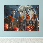 Greyhound Halloween Spooky Leinwanddruck (Insitu (Holzboden))