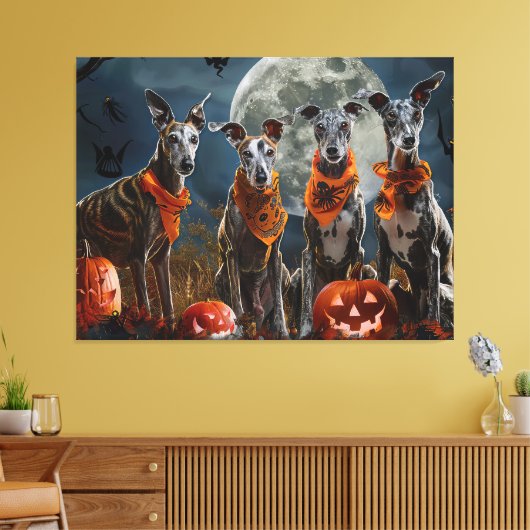 Greyhound Halloween Spooky Leinwanddruck (Insitu (Wohnzimmer))