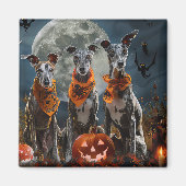 Greyhound Halloween Spooky Magnet (Vorne)