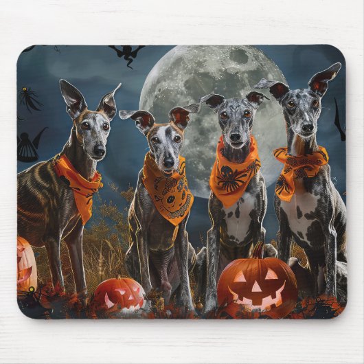 Greyhound Halloween Spooky Mousepad (Vorne)