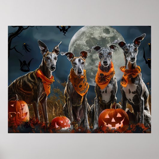 Greyhound Halloween Spooky Poster (Vorne)