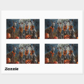 Greyhound Halloween Spooky Rechteckiger Aufkleber (Blatt)