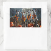Greyhound Halloween Spooky Rechteckiger Aufkleber (Tasche)